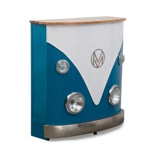 Mueble bar Vandana Maxima Aureo azul con encimera de madera de mango - Product Image 5