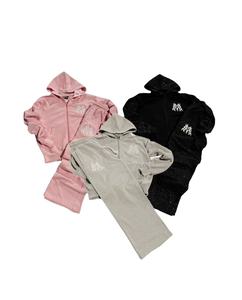 Ensemble sweat-shirt et pantalon de survêtement épais pour homme, grande taille, avec logo personnalisé imprimé, style vintage délavé - Product Image 2