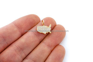 SHRAMAN DIAMOND Collier Pendentif Carte de l'État de New York en Or 10K Plaqué Or avec Diamants de Laboratoire Personnalisables et Sertis, Tendance, Unisexe - Product Image 5