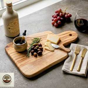 Tabla de Cortar Rectangular de Madera de Acacia L'ANTICO ULIVETO con Mango de Madera, Ecológica y Apta para Lavavajillas, para Servir Queso - Product Image 1