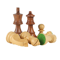 Jeu d'échecs en bois traditionnel style Staunton, brun foncé et bois naturel, hauteur du roi 3,5 pouces, ensemble complet de 32 pièces