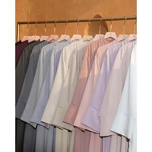 Ensemble Abaya Musulman Ample et Modeste pour Femme - Polyester Uni, Design Personnalisé pour l'Aïd, le Ramadan, la Prière et les Soirées - Product Image 4