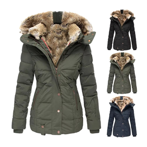 Mantic Enterprises Women's Quilted Parka <b>Jacket</b> Breathable Genuine <b>Leather</b> Shell Animal Print Fur Trim Zipper Closure Winter - Product Image 1