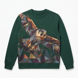 Sudadera de Invierno para Hombre con Diseño de Pájaro Atractivo, Suave y Cómoda, 100% Algodón, de Alta Calidad, a Bajo Precio, con Estampado Geométrico - Product Image 1