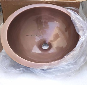 Lavabo de Cobre Delicate Metals DS-127 con Acabado Cobre Antiguo, Redondo de 40CM, para Baños de Lujo - Product Image 1