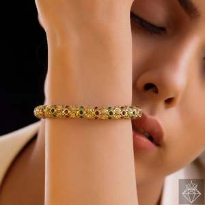 PRAO Colorful Crystal Indo-Western Bracelet Brazaletes elegantes para mujer - Product Image 2