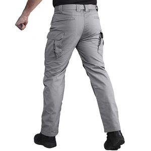 DAIZEN STAR INTERNATIONAL Men's Gray Cargo Pants Multiple Pockets High Waist Quick Dry Ripstop Polyester Summer Workwear Style - Product Image 3