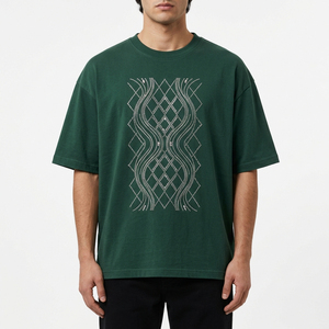 Men's Regular Fit T-Shirt Geometric Rhinestone <b>Short</b> <b>Sleeve</b> O-Neck Street Style Jersey Cotton Front Logo Casual Custom Color - Product Image 4