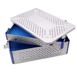 New Aluminum Surgical Instrument Sterilization <b>Box</b> Autoclavable Perforated Medical Tray with <b>Locking</b> Lid Pentax sterilized <b>box</b> - Product Image 6