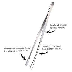 12 Inch Chef Tweezers Stainless Steel Kitchen Tongs Serrated Tips Anti Slip Precision <b>Tool</b> for <b>BBQ</b> Cooking Food Plating - Product Image 6
