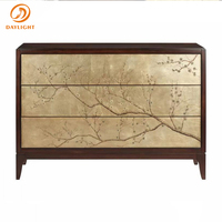 Console de luxe en bois massif antique, meuble de salon européen, style classique français, villa haut de gamme