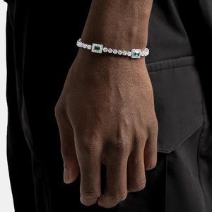 Bracelet de luxe en argent sterling 925 avec maillons diamantés, bijou de créateur élégant et scintillant, accessoire cadeau personnalisé - Product Image 3