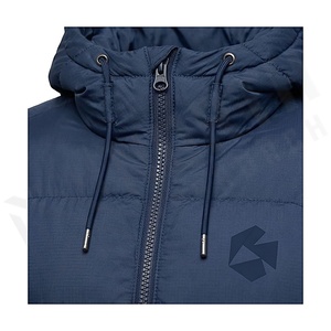 Hooded Quilted Waterproof <b>Bubble</b> Jacket Black Full Sleeve Winter Windproof Cotton Shell Knitted Fabric Polyester Filling Stand - Product Image 4