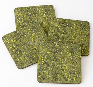 Ensemble de sous-verres 4 pièces au design unique en bois artisanal poli avec impression d'agate pour tasse de service de thé Souvenir de style amour - Product Image 6