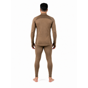 Ensemble de sous-vêtements thermiques pour homme en laine mérinos 120 GSM avec fermeture éclair 1/4, personnalisable avec étiquette privée, pour la chasse - Product Image 2