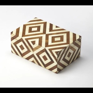 Boîte à bijoux en bois, ensemble de 2 étages empilables, design classique, forme cubique, fabriquée à la main, avec serrure et sangles en cuir - Product Image 4