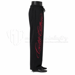 Pantalones Deportivos de Lana Negros para Hombre, Ligeros, Transpirables, con Estampado de Letras Rojas, Cintura Elástica con Cordón, Pantalones Casuales para Primavera - Product Image 4