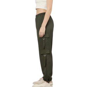 Pantalones Cargo Holgados para Mujer, Color Suave, Estilo Moderno, Logotipo Personalizado, Estilo Elegante, Ropa Casual para Damas, Atuendos Diarios - Product Image 5