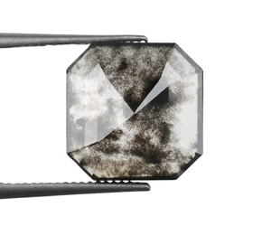 Diamant de laboratoire unique taille émeraude 2,30 carats, percé au laser, diamant de laboratoire octogonal taille sel et poivre sur mesure pour bijoux - Product Image 1