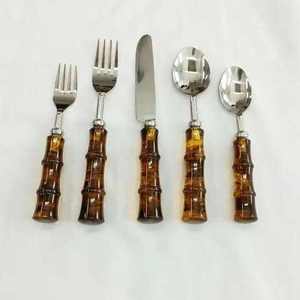 Ensemble de couverts de mariage élégants en acier inoxydable et résine, finition miroir, vaisselle écologique en gros pour cuisines et restaurants modernes - Product Image 6