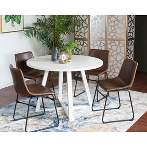 Set da Pranzo Rotondo Varna 5 Pezzi, Elegante Tavolo a Cavalletto con 4 Sedie per Sala da Pranzo - Product Image 1