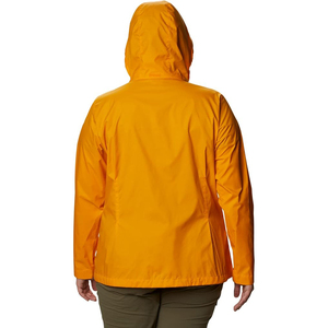Chaqueta Impermeable con Capucha para Mujer, Color Naranja, Manga Larga, Exterior de Poliéster, Largo Regular, Estilo Utilitario Otoñal con Cierre de Cremallera - Product Image 5