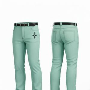 กางเกงยีนส์ผู้ชายคุณภาพสูงใหม่ ระบายอากาศได้ดี ผ้าฝ้าย 100% น้ำหนักเบา ทรงตรงปานกลาง สไตล์ลำลอง ผ้ายีนส์ฟอกแบบวินเทจ รุ่น RIVIAN ATLANTIC แบบสั่งทำพิเศษ - Product Image 6