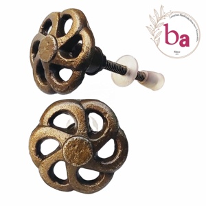 Vente chaude Antique Laiton Céramique Fleur Boutons Style Industriel Tiroir Armoire Poignée Poignées pour Commode Cuisine Chambre Armoire - Product Image 1