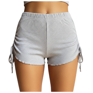 Shorts de Cintura Alta para Mujer, Tallas Grandes, Marca Fasmic International, Tejido con Cordón, Color Sólido, Casual, Transpirable, Ajuste Ceñido de Algodón - Product Image 4