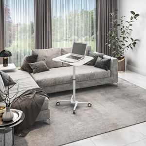 Supporto per Laptop Mobile Techni Mobili bianco Sit-to-Stand regolabile in altezza e basamento per Computer da tavolo inclinabile - Product Image 1