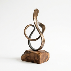 Escultura Moderna Abstracta de Metal con Forma de Clave de Sol, Decoración Artística para Mesa - Product Image 4
