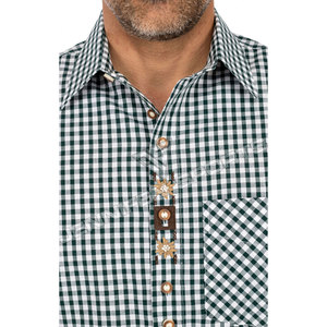 Chemise bavaroise de haute qualité à prix abordable, col rabattu, à carreaux, teinte en fil, infroissable, séchage rapide, décontractée élégante, manches longues - Product Image 2