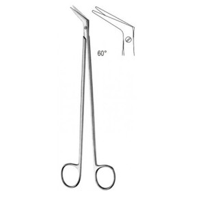 Tijeras Vasculares DeBAKEY 25 ° ,45 ° ,60 °   Cuchilla con Acabado Espejo de 1 pulgada (25 mm) de Diámetro, 9 pulgadas (22,9 cm) de Longitud Total y 11-1/4 pulgadas (28,6 cm) de Longitud de Corte ZETOMEDPRO - Product Image 1