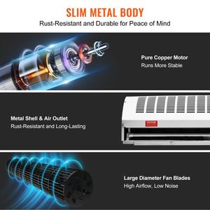 48 \ "cortina di aria interna commerciale Super potenza 2 velocità 1650CFM porta a parete ventilatori pesanti finecorsa depuratori d'aria - Product Image 6