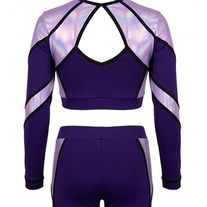 Tenues de cheerleading professionnelles et compétitives avec cristaux, strass brillants, vêtements de cheerleading All Star, ensembles à manches longues - Product Image 4