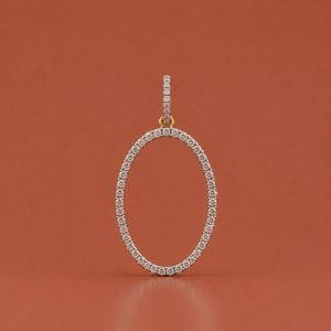 Pendentif en argent S925 avec moissanite taille brillant ronde lettre O, style classique, unisexe, pour usage quotidien - Product Image 1