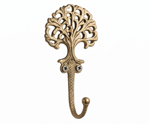 Deluxe Antique Brass Tree Design Wall <b>Hook</b> <b>With</b> Single <b>Hook</b> For Clothing Storage Door Display Stylish Homme Accent - Product Image 1