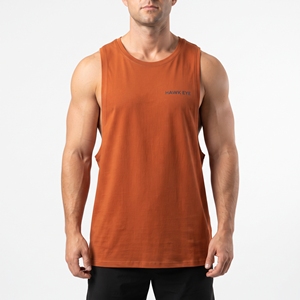 Débardeur de sport orange pour homme à emmanchures profondes, idéal pour la musculation, le fitness et l'entraînement sportif - Product Image 5