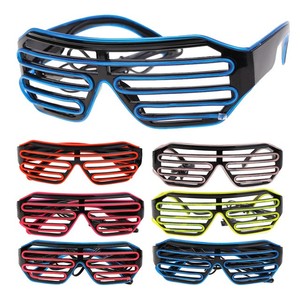 Wholesale 3d activated christmas EL Wire Shutter Shape Glasses Glow led light up Party Glasses - Product Image 6