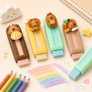 Set de Papelería Creativo con Borradores Retráctiles 3D de Pan y Perrito Caliente, Diseño Moderno para la Escuela - Product Image 4