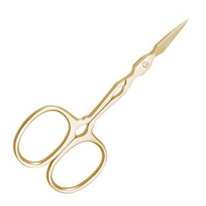 Ciseaux de broderie demi-ornés d'or, pointe acérée, bord lisse, manche en acier – Toutes les couleurs disponibles, pour couper le fil et la broderie Stork - Product Image 3