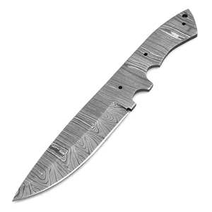 Cuchillo Profesional de Acero de Damasco con Hoja Fija para Caza, Camping y Supervivencia, Punta Caída, Construcción de Alta Calidad, Personalizable - Product Image 1