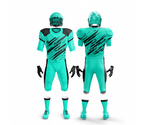 Ensemble d'uniformes de football américain de haute qualité, impression personnalisée |   Ensemble de football avec maillot et pantalon |   Polyester respirant - Product Image 4