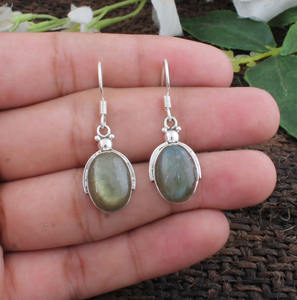 Pendientes de Plata de Ley 925 con Labradorita Natural, Diseño de Gota de Fuego Azul, Hechos a Mano, con Piedra Preciosa en Forma de Lágrima, Joyería de Lujo para Boda, Regalo para Mujer - Product Image 4