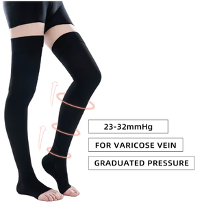 ผ้ารัดขาแบบรัดกระชับ สีดำ ผสมผ้ายืดสแปนเด็กซ์ ระบายอากาศได้ดี ไม่ลื่น ใช้ได้ทั้งชายและหญิง สำหรับป้องกันอาการบวมและเคล็ดขัดยอก เหมาะสำหรับทุกการใช้งาน - Product Image 5