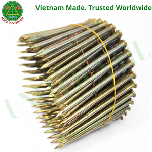 OEM/ODM para Clavos para Paletas en Bobina de 15 Grados, 3" x 0.120, 4500 unidades, Cabeza a Cuadros y Lisa, Vástago Roscado y Recubrimiento Amarillo, de Vietnam - Product Image 3