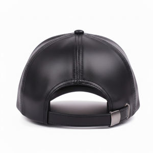 Casquette de baseball en daim noir haut de gamme personnalisée, finition lisse, 6 panneaux, entièrement noire, style vintage urbain, vente en gros - Product Image 4