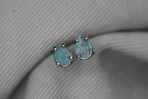 Natural Paraiba Tourmaline Earrings 925 Sterling Silver Gold Real Genuine Blue Green October Birthstone Jewelry for Party <b>Gift</b> - Product Image 3