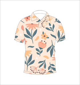 เสื้อโปโลผู้ชายลายดอกไม้เขตร้อนสีพาสเทล พิมพ์ลายทั่วตัว แขนสั้น สไตล์ลำลอง สำหรับเล่นกอล์ฟ - Product Image 2