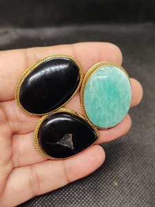 High Quality Macrame Pendant Lot Mixed Gemstone Crystal Brass Grooved Pendant Bezel Setting Wholesale Price Fashion Pendants - Product Image 4